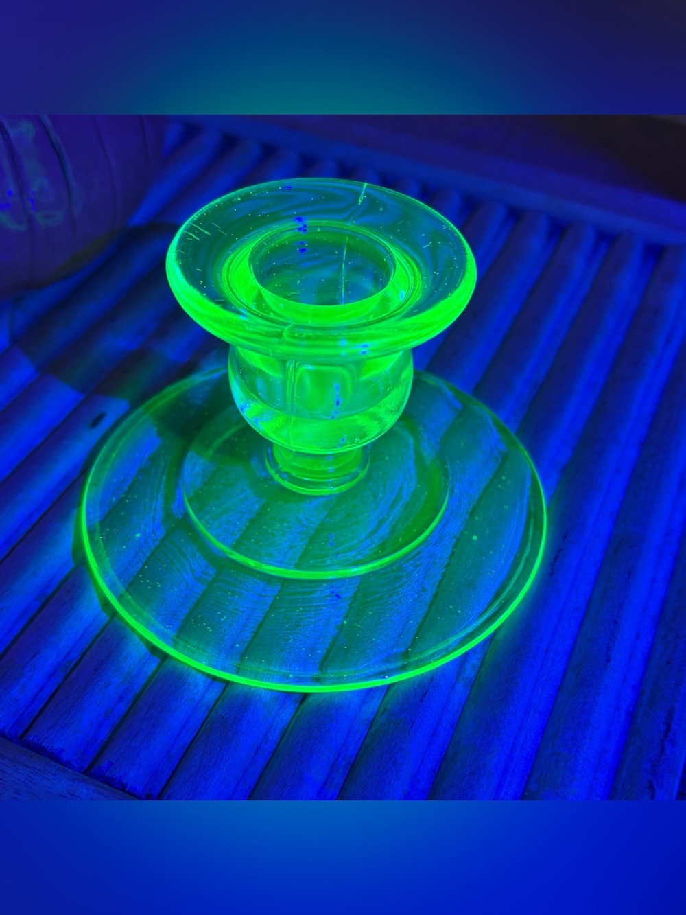 Vintage Uranium Glass Candle Holder❤️